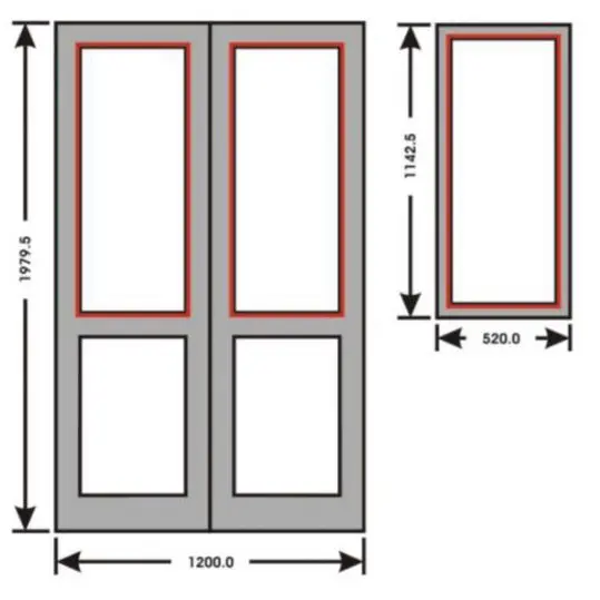 1/2 Length Glass Door With 1/2 Length Windows