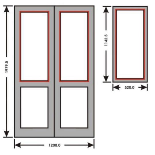 1/2 Length Glass Door With 1/2 Length Windows