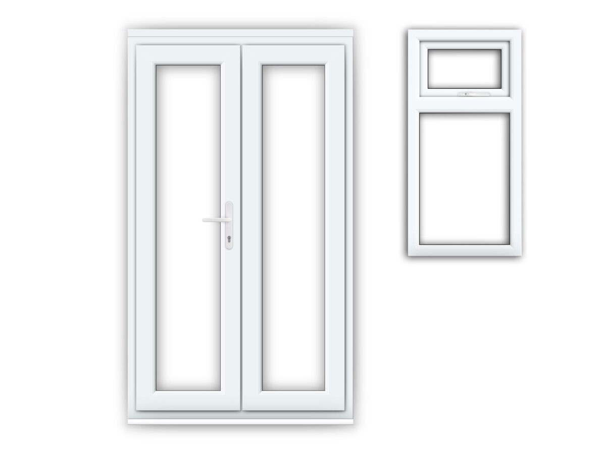 4ft double glazed uPVC door and 1 x  double glazed uPVC windows