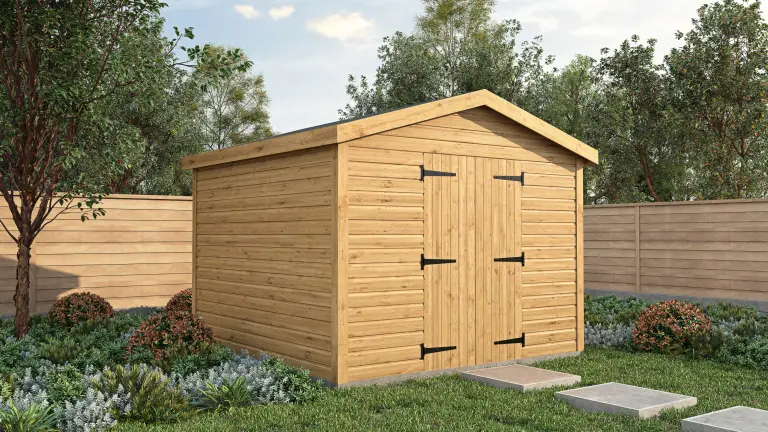 Rendered image of the Alton Timber Workshop with apex roof.