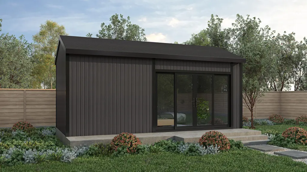 Rendered image of the Belfry Composite Golf Simulator Room with pent roof.