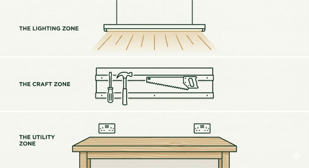 Setting up garden room workshop