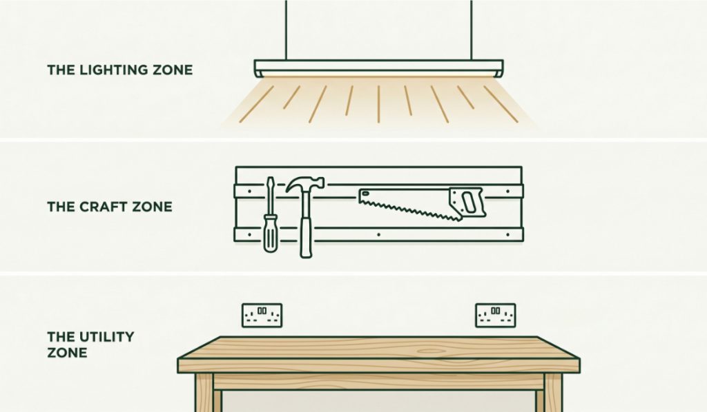 Setting up garden room workshop